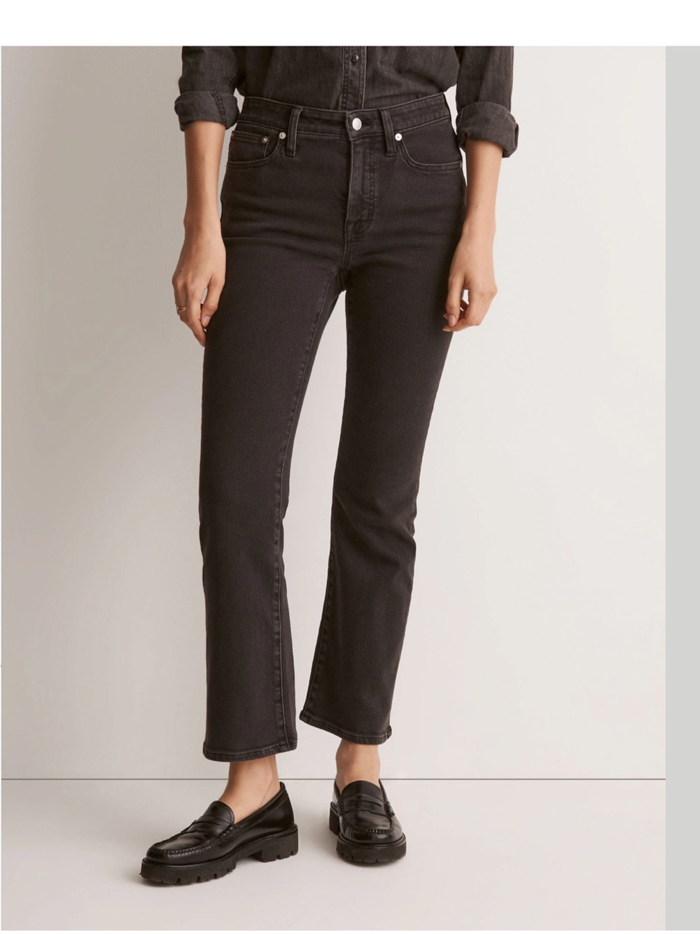 Madewell Mid-Rise Kick Out CropJeans 29P Petite Black